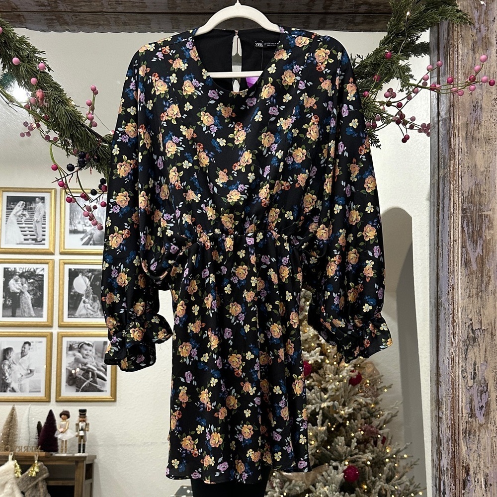 Zara Floral Mini Dress - and Multicolor